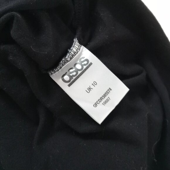 ASOS Women's Size 10 Dress Black Polka Dot Witchy Goth Y2K Stretchy Lace - Picture 5 of 8